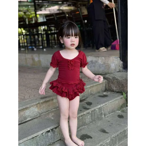 Đồ bơi cho bé, set bộ bikini quần bèo cho bé gái size 10-30kg