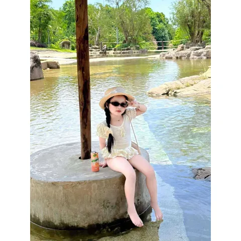 Đồ bơi cho bé, set bộ bikini quần bèo cho bé gái size 10-30kg