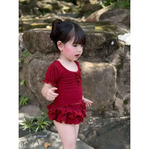 Đồ bơi cho bé, set bộ bikini quần bèo cho bé gái size 10-30kg