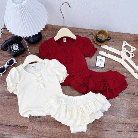 Đồ bơi cho bé, set bộ bikini quần bèo cho bé gái size 10-30kg
