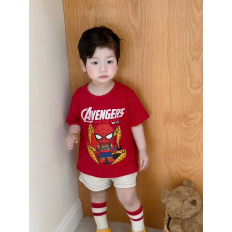 Áo phông bé trai, áo cotton siêu nhân mẫu mới 2026 cho bé 9-27kg