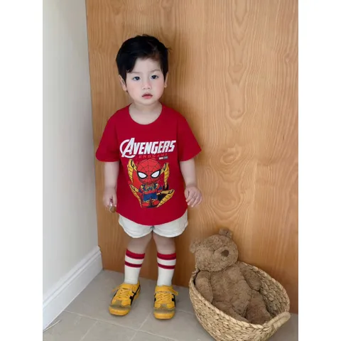 Áo phông bé trai, áo cotton siêu nhân mẫu mới 2026 cho bé 9-27kg
