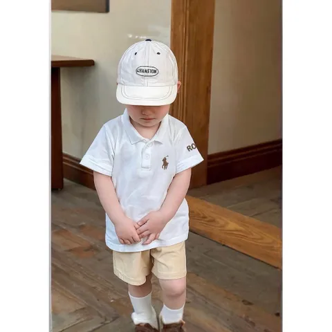 Áo polo bé trai, áo polo 3 màu hoạ tiết hình thêu cho bé 9-24kg