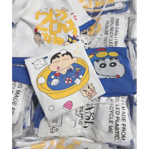 Quần áo bé trai, set bộ cộc tay chất cotton hoạ tiết SHIN dễ thương cho bé 9-27kg