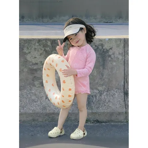 Bikini cho bé gái, set đồ bơi liền thân dài tay chất su dày dặn cho bé 9-26kg