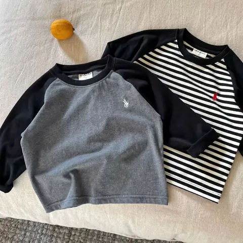 Áo thun bé trai, áo thun dài tay Raglan thêu ngựa cho bé 7-27kg