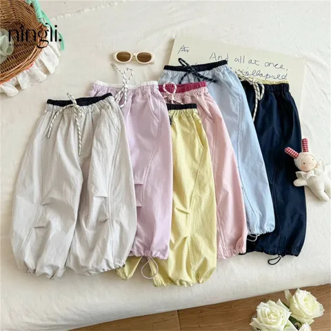 Quần dài bé gái, quần gió dáng bom 6 màu cho bé gái size 8-26kg
