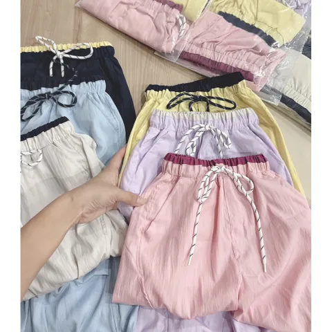 Quần dài bé gái, quần gió dáng bom 6 màu cho bé gái size 8-26kg
