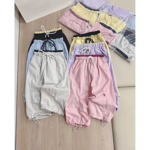 Quần dài bé gái, quần gió dáng bom 6 màu cho bé gái size 8-26kg