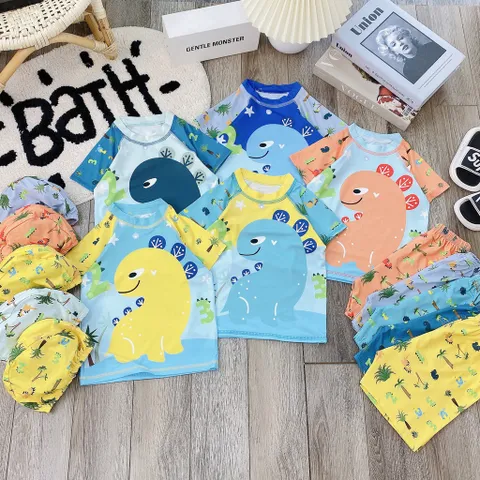 Đồ bơi bé trai, set đồ bơi 3ct: áo, quần và mũ bơi KL cho bé