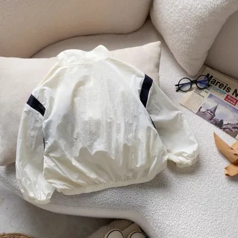 Áo khoác nhẹ cho bé, áo khoác gió cổ trụ hình gấu cho bé trai, bé gái size 10-30kg