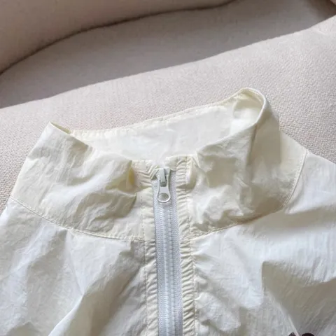 Áo khoác nhẹ cho bé, áo khoác gió cổ trụ hình gấu cho bé trai, bé gái size 10-30kg
