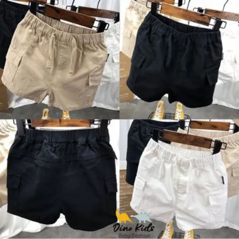 Quần đùi bé trai, quần short bé trai chất kaki túi hộp size bé 8-30kg