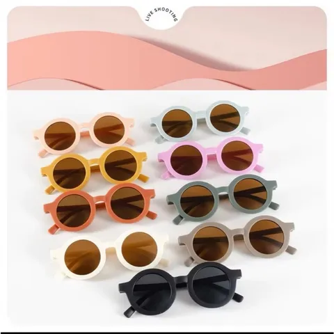 Kính trẻ em, kính dâm thời trang gọng tròn màu pastel cho bé (<5 tuổi)