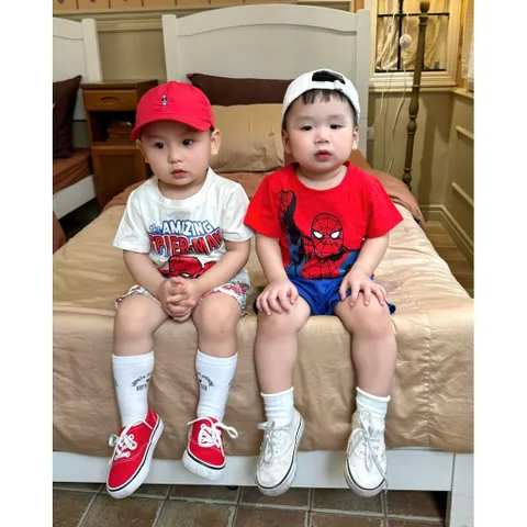 Quần áo bé trai, set bộ cộc tay chất cotton hoạ tiết người nhện Amazing cho bé 9-26kg