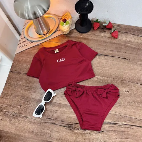 Đồ bơi bé gái, set bộ bikini 2 mảnh CAZY cho bé 10-35kg