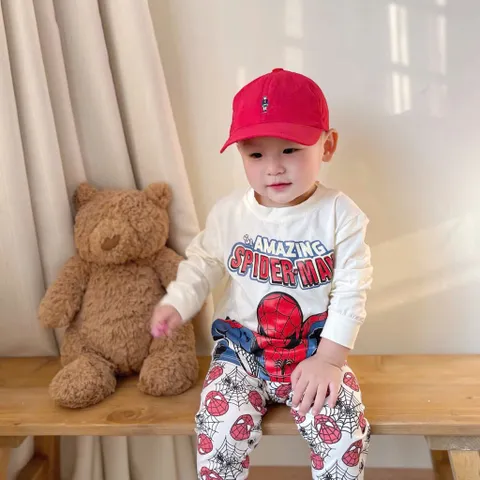 Quần áo bé trai, set bộ dài tay thu đông người nhện mẫu mới cho bé 9-24kg