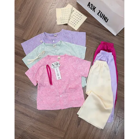 Quàn áo bé gái, set bộ lụa bà ba mềm mại phong cách truyền thống dễ thương size 9-26kg