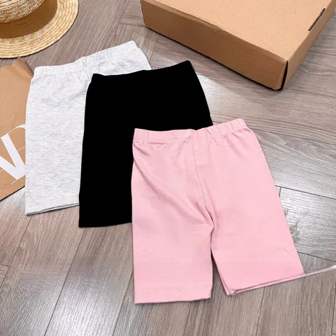 Quần đùi bé gái, quần legging đùi chất cotton zip cho bé 10-30kg