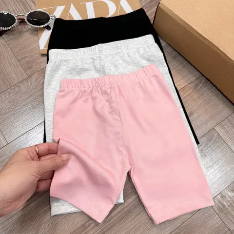 Quần đùi bé gái, quần legging đùi chất cotton zip cho bé 10-30kg
