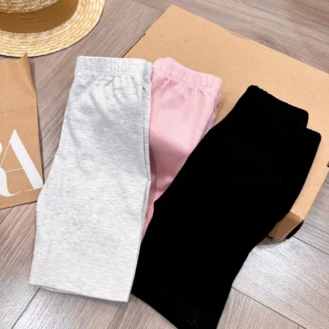 Quần đùi bé gái, quần legging đùi chất cotton zip cho bé 10-30kg