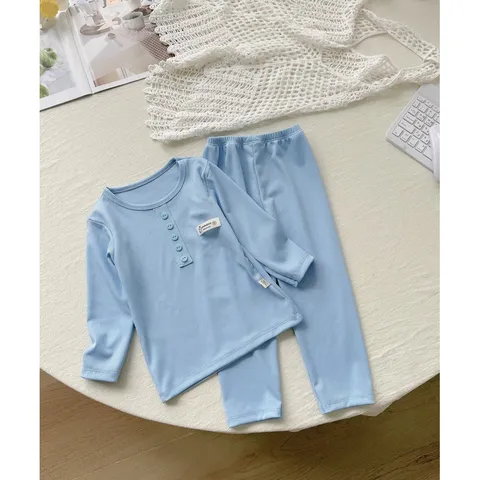 Quần áo thu đông bé trai, bé gái, set bộ tăm lạnh 5 cúc HB cho bé