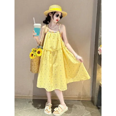 Váy cho bé gái, set váy Maxi ren hoa TẶNG KÈM MŨ cho bé 10-30kg