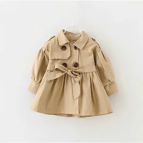 LOẠI 1 Áo khoác cho bé gái, áo măng tô dáng Babydoll dài chất kaki 2 da cho bé gái 10-37kg