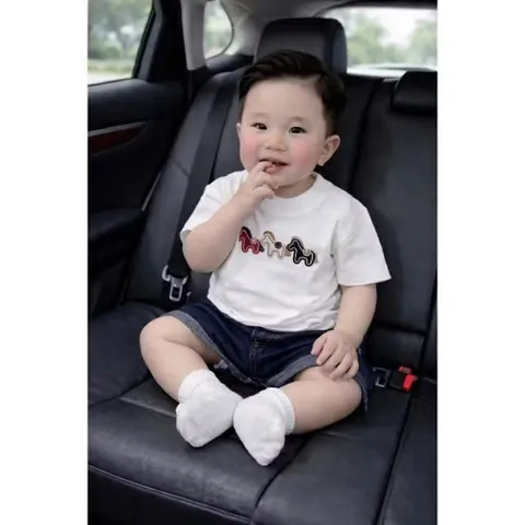 Áo phông mẹ và bé, áo cotton thêu đâp 3 chú ngựa size 9-65kg