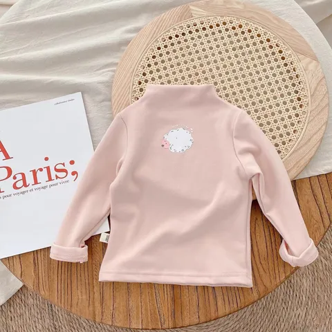 Áo giữ nhiệt cho bé, áo zip lông cổ 3 phân in hình siêu cute cho bé trai và bé gái