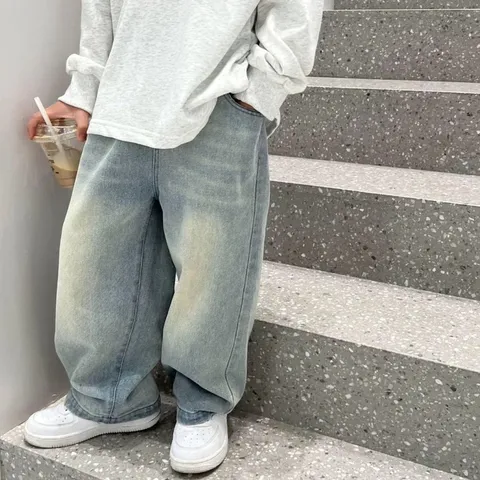 Quần Jean Dáng Suông Cho Bé Trai, Bé gái– Chất Liệu Jean Chính Phẩm, Phong Cách Hàn Quốc Cho Bé 10-30kg