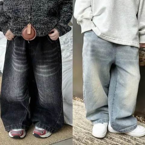 Quần Jean Dáng Suông Cho Bé Trai, Bé gái– Chất Liệu Jean Chính Phẩm, Phong Cách Hàn Quốc Cho Bé 10-30kg