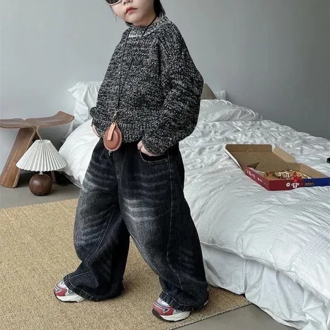 Quần Jean Dáng Suông Cho Bé Trai, Bé gái– Chất Liệu Jean Chính Phẩm, Phong Cách Hàn Quốc Cho Bé 10-30kg