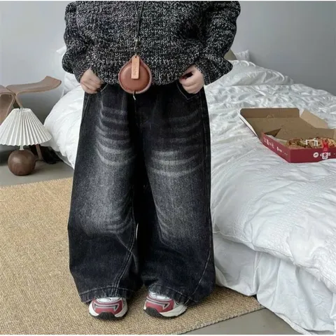 Quần Jean Dáng Suông Cho Bé Trai, Bé gái– Chất Liệu Jean Chính Phẩm, Phong Cách Hàn Quốc Cho Bé 10-30kg