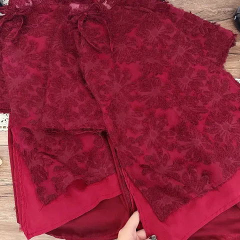 Áo dài cách tân cho bé gái, set áo dài 2 lớp ren lông cổ nơ thanh lịch kèm quần lụa cho bé 10-30kg