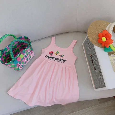 Váy cho bé gái, váy cotton ba lỗ mát mẻ họa tiết DAK STUDIO cho bé