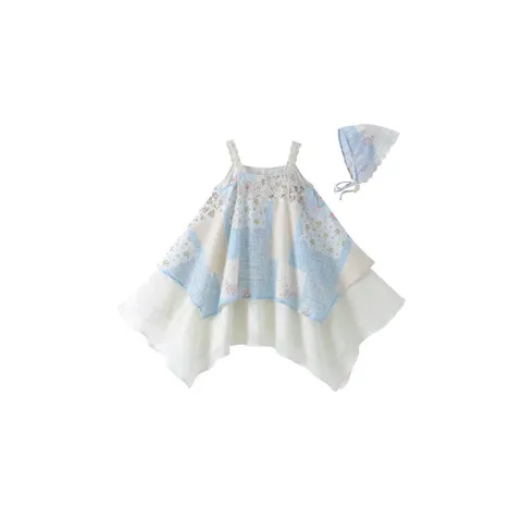 Váy bé gái, váy maxi 2 dây ren tặng kèm khăn cho bé 10-30kg