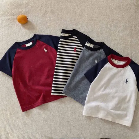 Áo cotton bé trai, áo thun Raglan thêu ngựa khoẻ khoắn cho bé 9-27kg