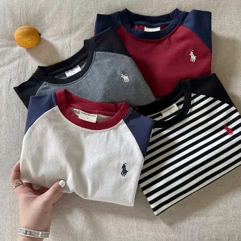 Áo cotton bé trai, áo thun Raglan thêu ngựa khoẻ khoắn cho bé 9-27kg
