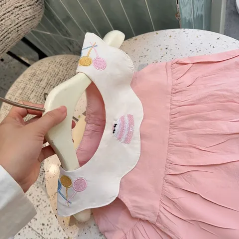 Váy cho bé gái, váy thô đũi hàn hồng pastel mát mẻ cho bé 10-20kg