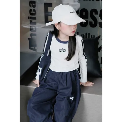 Quần áo bé gái, set 3ct: áo cotton sài tay, quần suông rộng và túi ALA cho bé 10-32kg