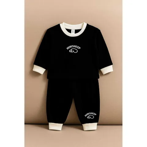 Bộ thu đông cho bé, set bộ dài tay chất zip dày dặn thêu hình chú cừu Minisheep cho bé trai và bé gái size 6-18kg