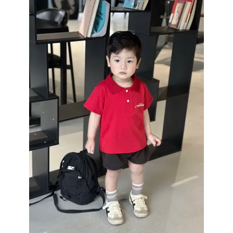 Áo polo bé trai, áo có cổ hoạ tiết TRUST năng động, lịch sự chuẩn Style Hàn Quốc size 9-26kg