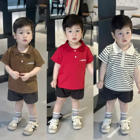 Áo polo bé trai, áo có cổ hoạ tiết TRUST năng động, lịch sự chuẩn Style Hàn Quốc size 9-26kg