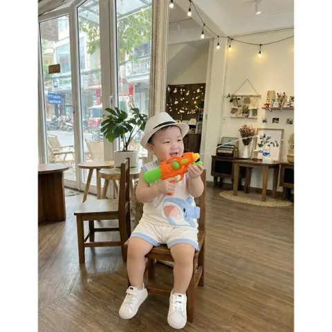 Set bộ cotton zip Hàn Quốc cho bé trai bé gái 8-20kg – đồ bộ sát nách cotton mềm mát hình cá heo dễ thương