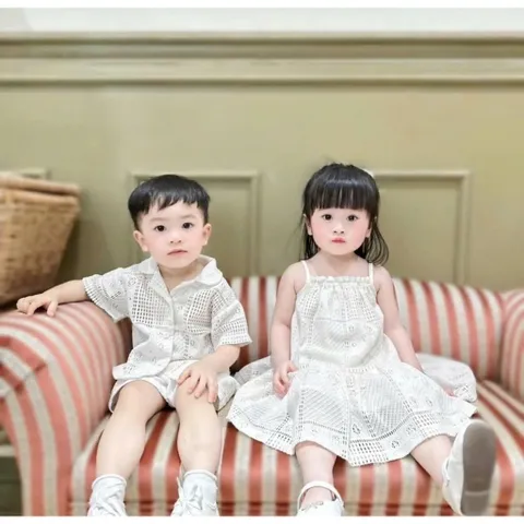 Váy bé gái, váy maxi đi biển chất ren cotton mềm cho bé 10-30kg