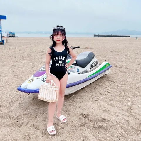 Đồ bơi bé gái, bộ bikini liền thân CFLINF cho bé size 10-36kg