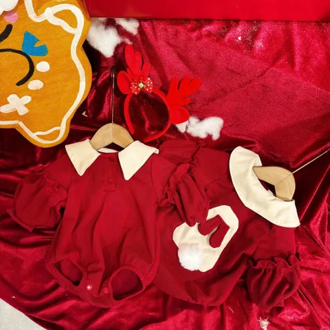 Set Body len gạo bờm Noel / Tết  cho bé gái 4-12kg