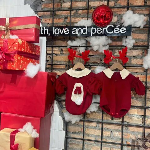 Set Body len gạo bờm Noel / Tết  cho bé gái 4-12kg