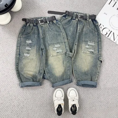Quần dài bé trai, quần jean Baggy túi dài mềm mại cho bé trai 12-30kg